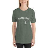 Outdoorsy Fishing HEATHER Short-Sleeve Unisex Womens T-Shirt