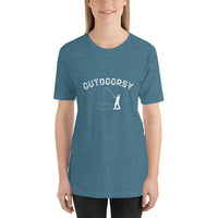 Outdoorsy Fishing HEATHER Short-Sleeve Unisex Womens T-Shirt