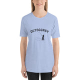 Outdoorsy Fishing HEATHER Short-Sleeve Unisex Womens T-Shirt