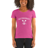 Outdoorsy Campfire Womens Short Sleeve Tri-Blend T-Shirt