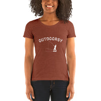 Outdoorsy Fishing Womens Short Sleeve Tri-blend T-Shirt