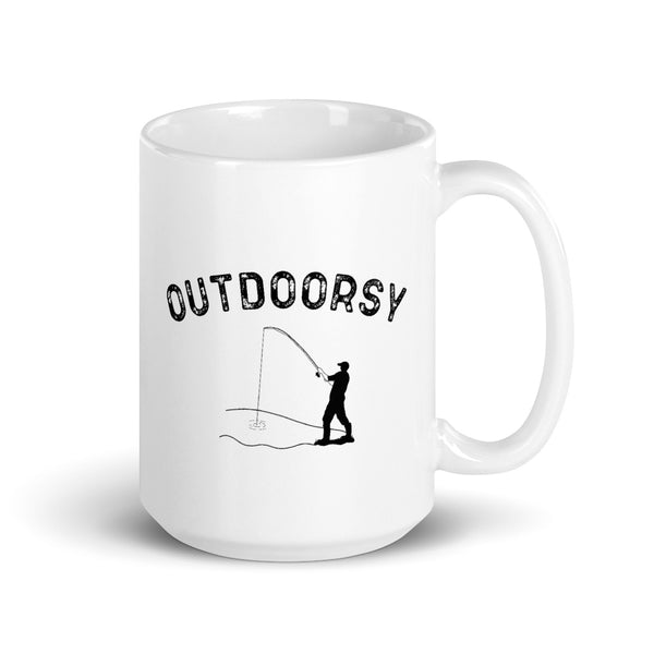 Outdoorsy Fishing 15oz Left Handed Mug