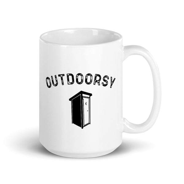 Outdoorsy Outhouse 15oz Left Handed Mug