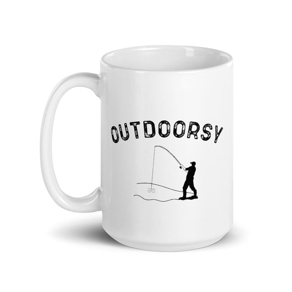 Outdoorsy Fishing 15oz Right Handed Mug