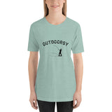 Outdoorsy Fishing HEATHER Short-Sleeve Unisex Womens T-Shirt