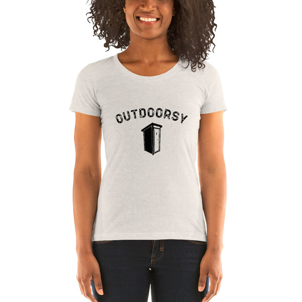 Outdoorsy Outhouse Womens Short Sleeve Tri-blend T-Shirt