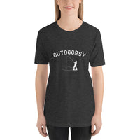 Outdoorsy Fishing HEATHER Short-Sleeve Unisex Womens T-Shirt