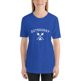 Outdoorsy Campfire HEATHER Short-Sleeve Unisex Womens T-Shirt