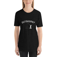 Outdoorsy Fishing HEATHER Short-Sleeve Unisex Womens T-Shirt