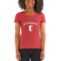 Outdoorsy Outhouse Womens Short Sleeve Tri-blend T-Shirt