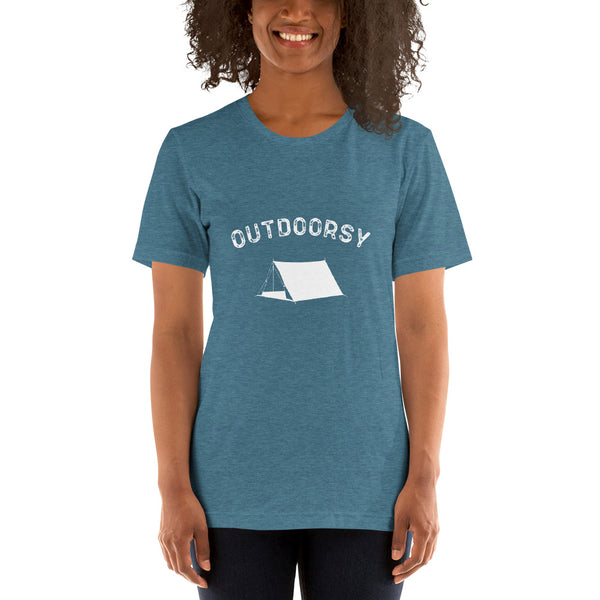 Outdoorsy Camping HEATHER Short-Sleeve Unisex Women's T-Shirt