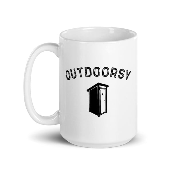 Outdoorsy Outhouse 15oz Right Handed Mug