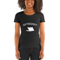 Outdoorsy Camping Womens Short Sleeve Tri-blend T-Shirt