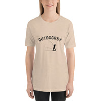 Outdoorsy Fishing HEATHER Short-Sleeve Unisex Womens T-Shirt